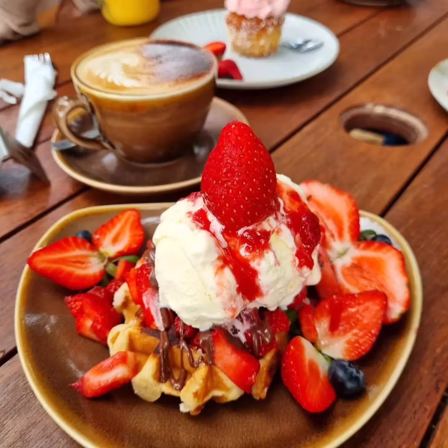 Strawberry farm café serving fresh desserts